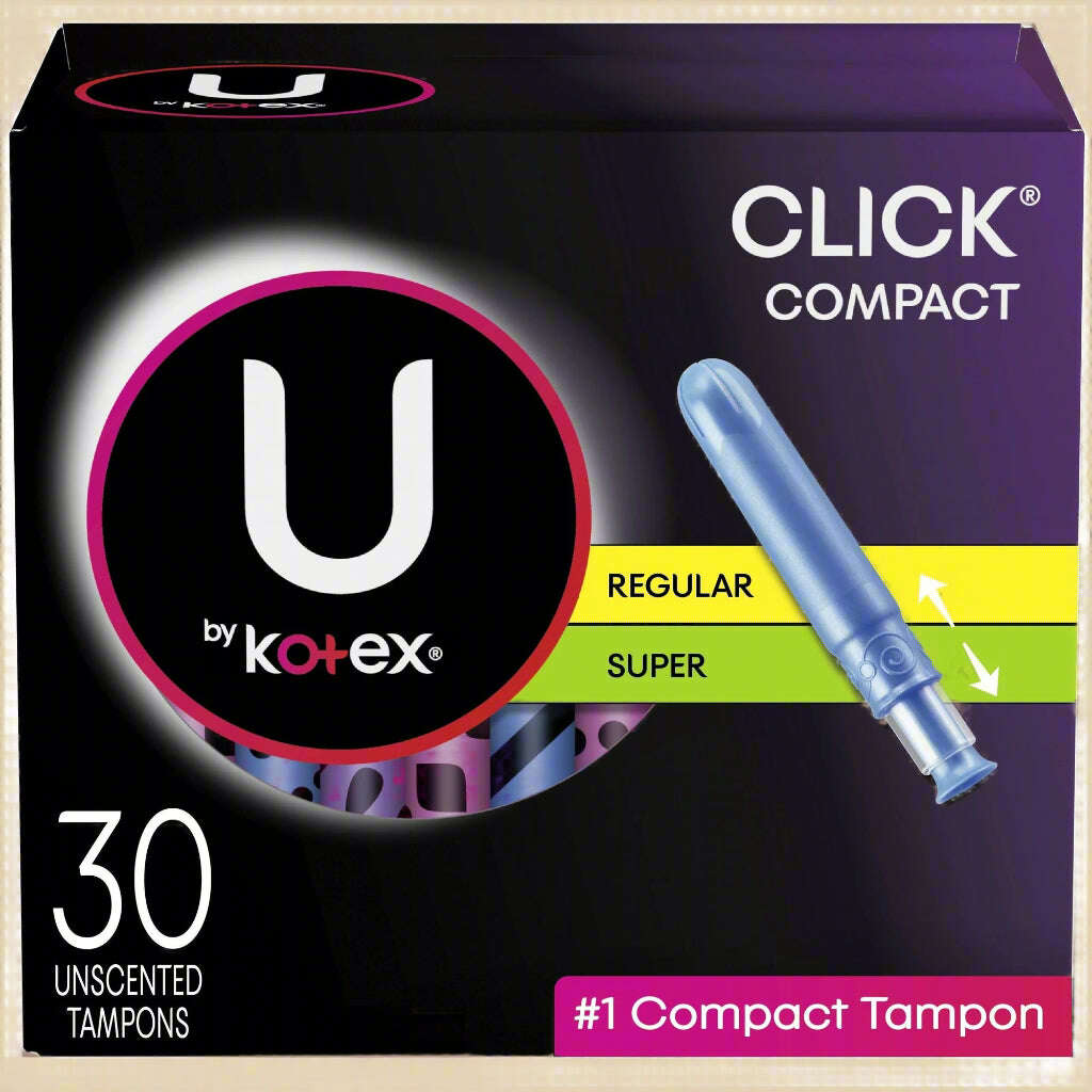 U by Kotex Click® Compact Tampons Multipack – Regular & Super, 30 Count - COLO
