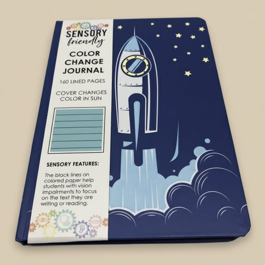 Sensory-Friendly Color Change Journal – 160 Pages, Sunlight Reactive Rocket Design