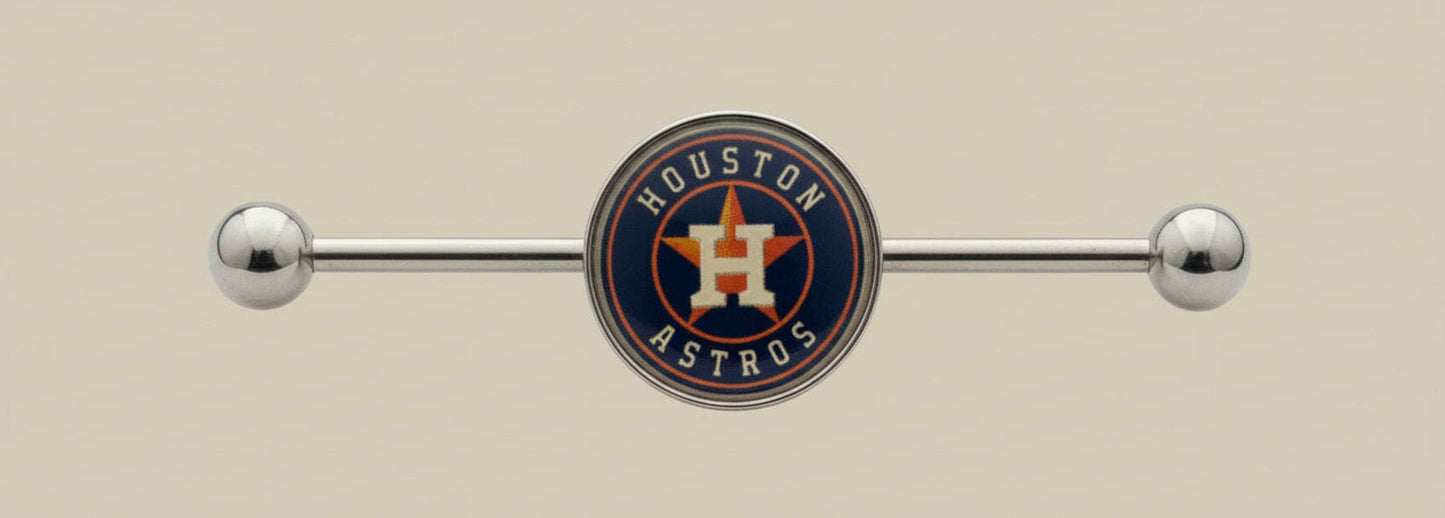 MLB Houston Astros Stainless Steel Industrial Barbell - COLO