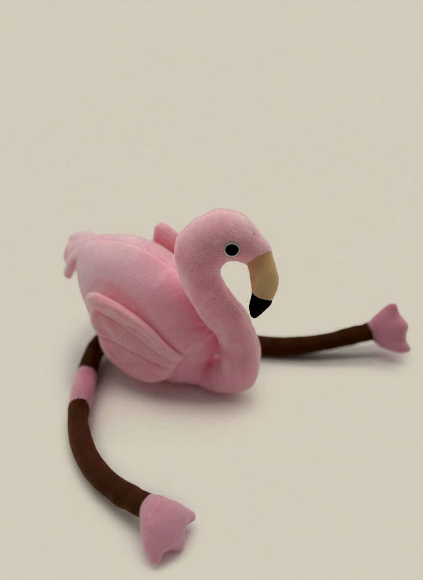 Pink Flamingo Plush Keychain Toy – Cute Mini Stuffed Animal Gift - COLO