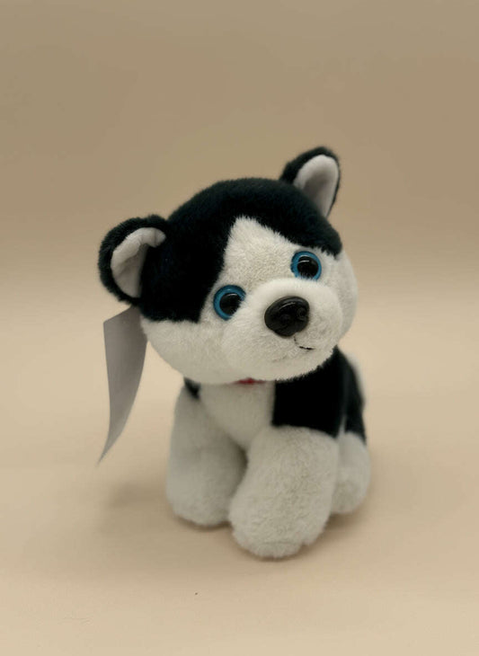Black and White Husky Small Plush Toy – Cute Puppy Stuffed Animal Doll - COLO