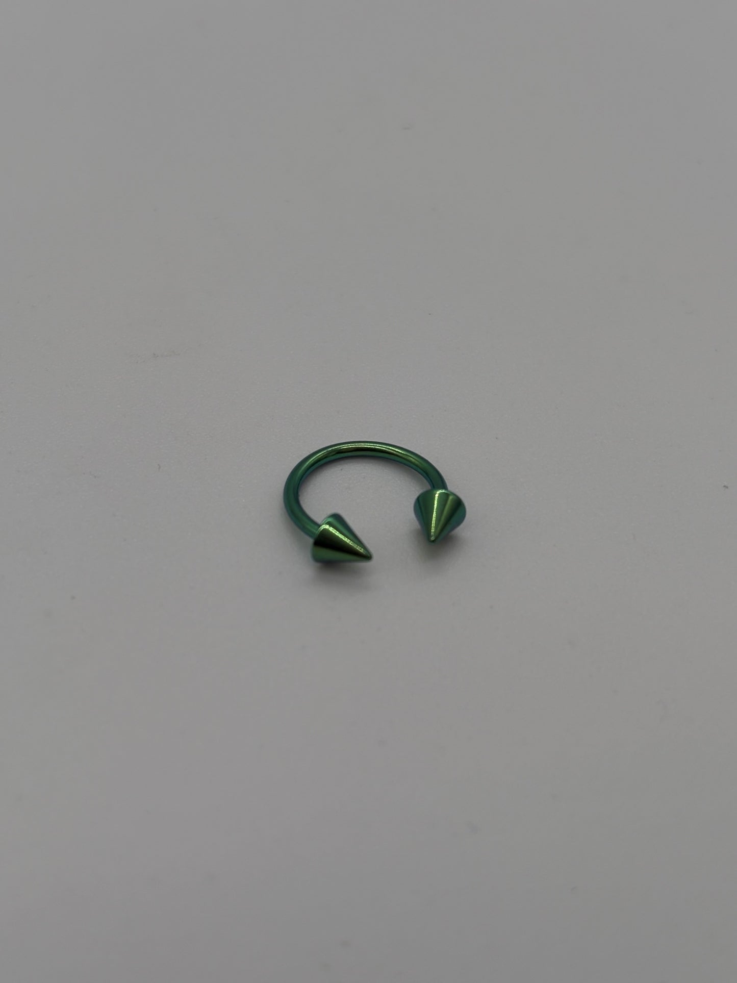 Light Green Titanium Horseshoe Piercing Ring – 5mm Cone