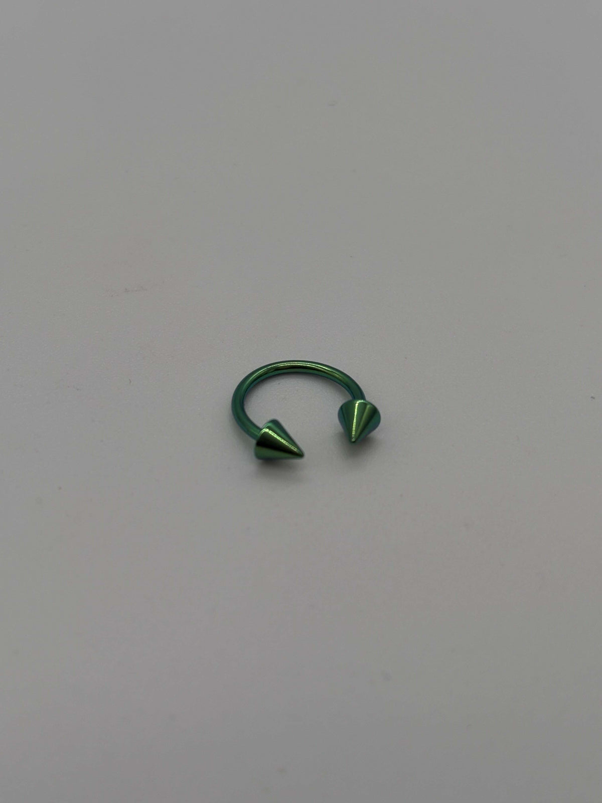Light Green Titanium Horseshoe Piercing Ring – 5mm Cone - COLO
