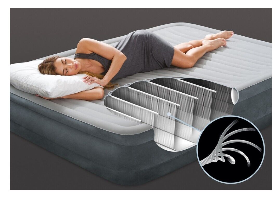 Intex Zone Control 22" Air Mattress with Built-In Electric Pump – Queen