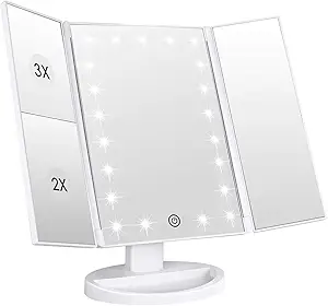 LOMI BEAUTY TRI FOLD MAGNIFYING VANITY MIRROR
