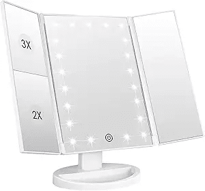 LOMI BEAUTY TRI FOLD MAGNIFYING VANITY MIRROR - COLO