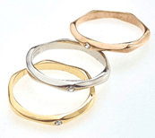 FASHION Stack Ring Set Rose Gold and Silver Rings with CZ - COLO