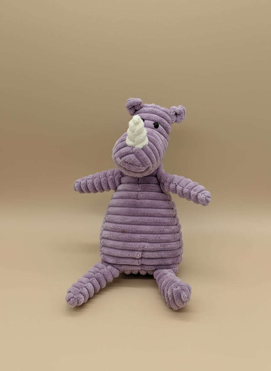 Soft Plush Purple Rhinoceros Stuffed Animal Toy – Medium Size (10" to 14") - COLO
