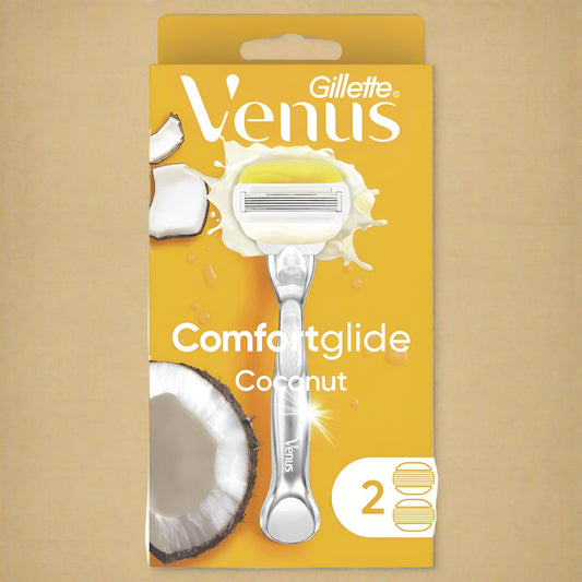 Gillette Venus ComfortGlide Razor – Coconut + Olay (1 Razor + 2 Blade Refills)