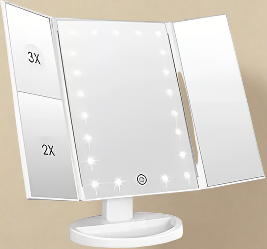 LOMI BEAUTY TRI FOLD MAGNIFYING VANITY MIRROR