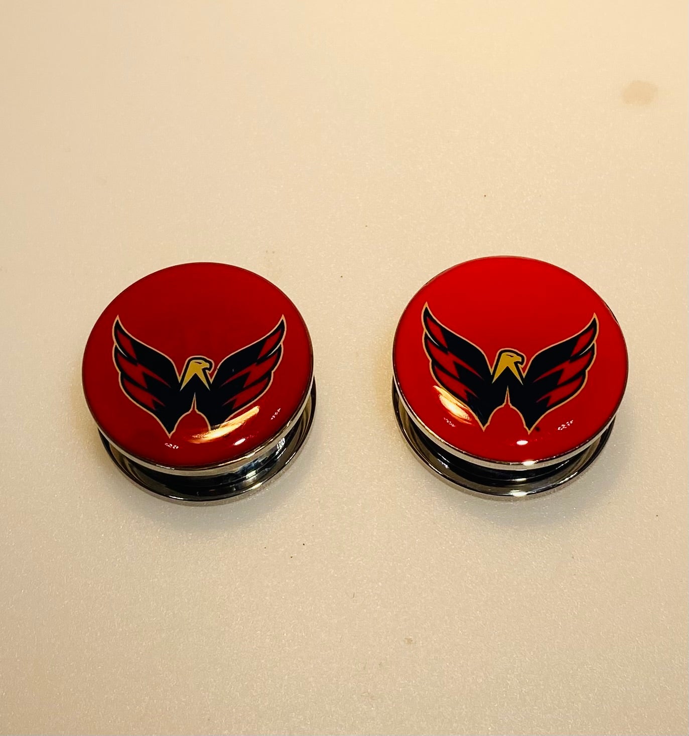 Washington Capitals Ear Plug 1" Stainless Steel