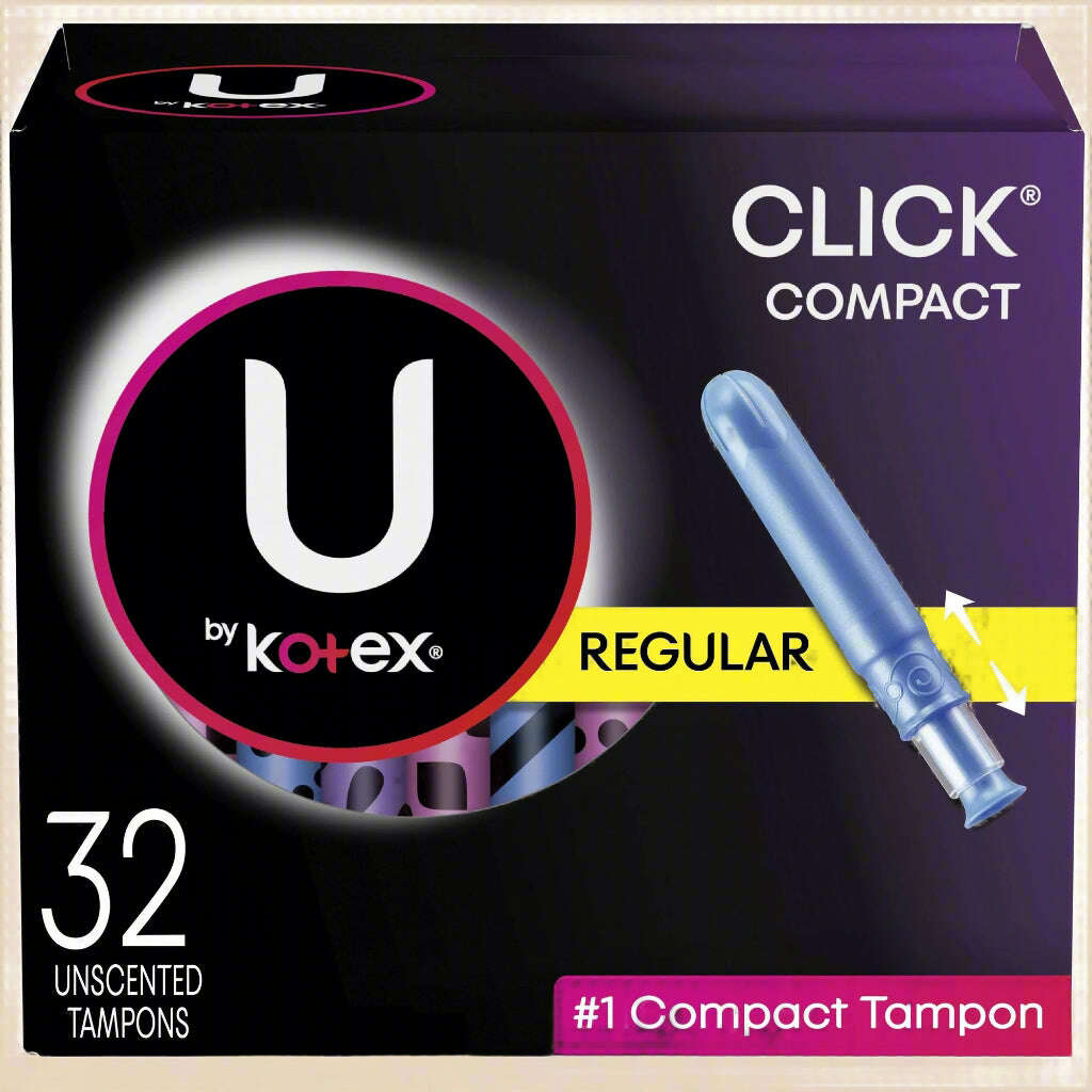 U by Kotex® Click® Compact Tampons – Regular Absorbency (32 Count) - COLO