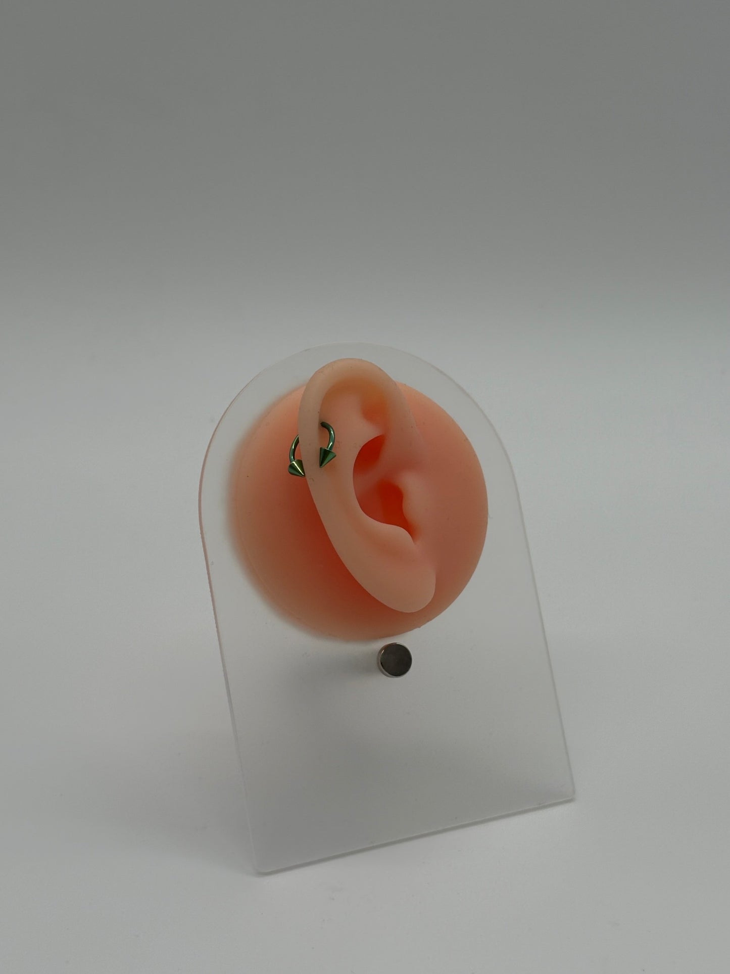 Light Green Titanium Horseshoe Piercing Ring – 5mm Cone