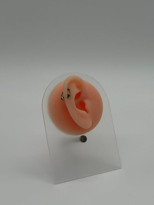 Light Green Titanium Horseshoe Piercing Ring – 5mm Cone