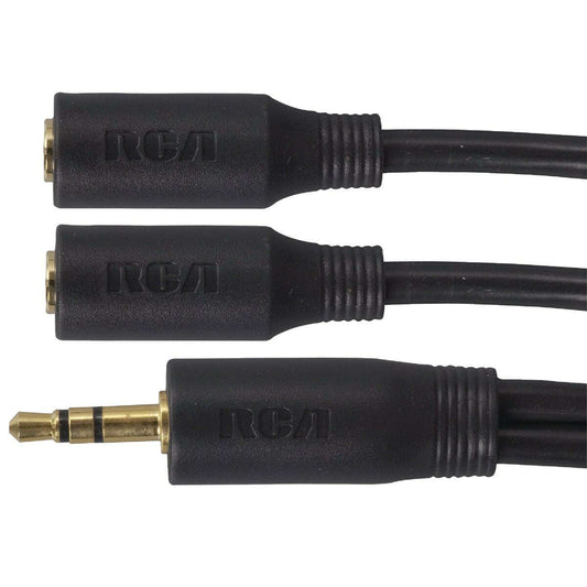 RCA 3-Inch Single 3.5mm Male to Dual 3.5mm Female Y-Adapter - COLO