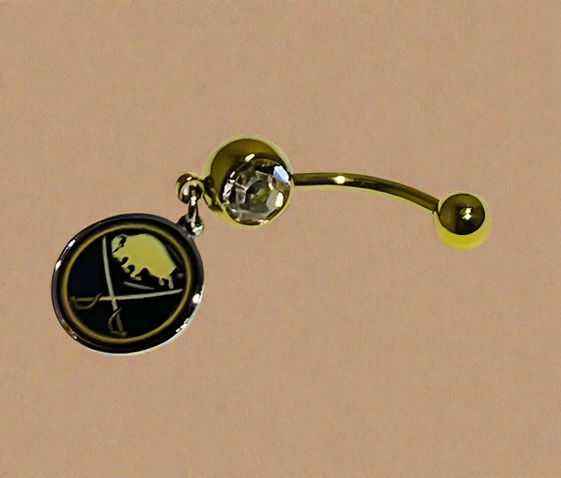 Buffalo Sabres gold stainless steel belly rings - COLO