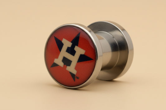 MLB Houston Astros Screw-Fit 2G (6 mm) Surgical Steel Ear Plugs