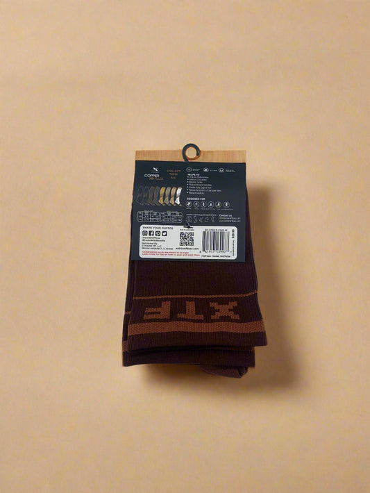 EXTREME FIT COPPER >>>FLUX ANTI-FATIGUE COMPRESSION SOCKS CHOCATE BROWN