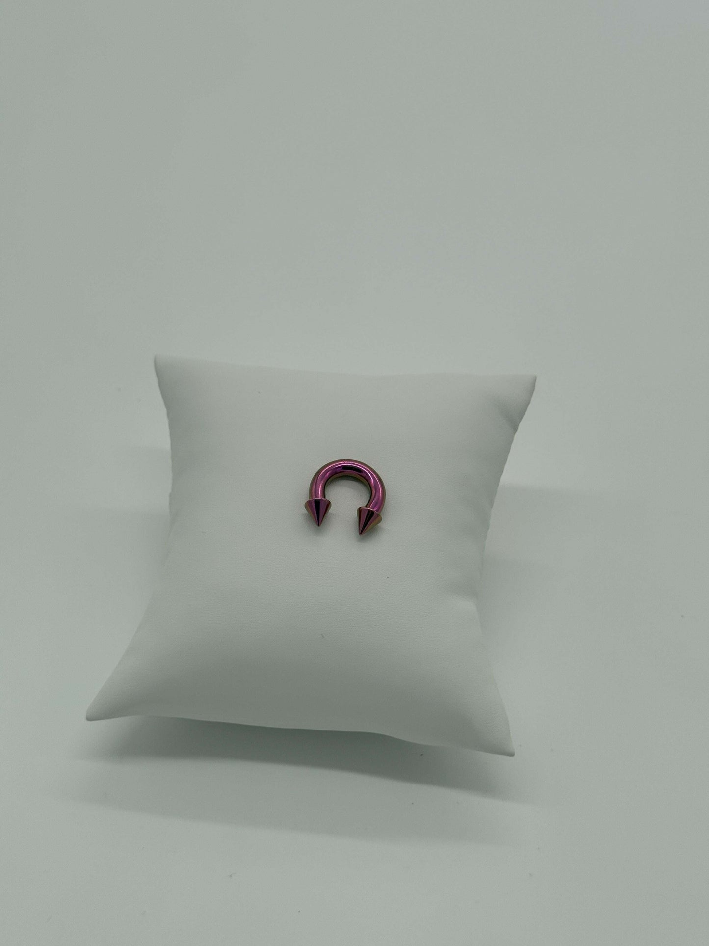 XL Chrome Pink Titanium Horseshoe Piercing Ring – 5mm Cone - COLO