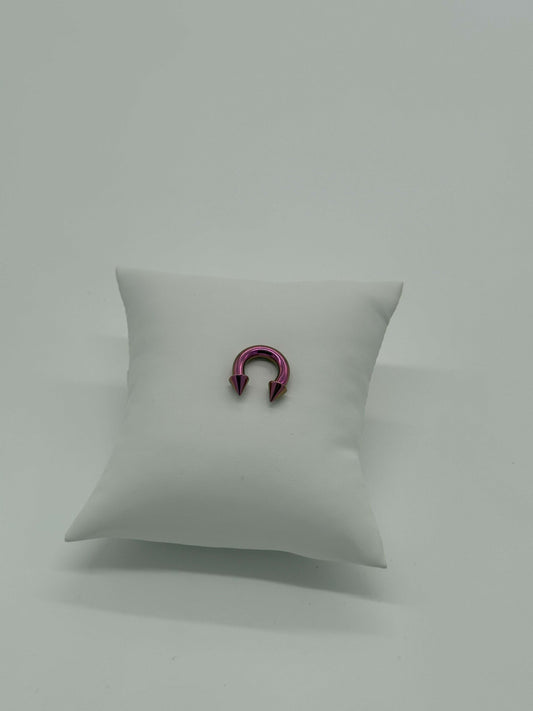 XL Chrome Pink Titanium Horseshoe Piercing Ring – 5mm Cone - COLO