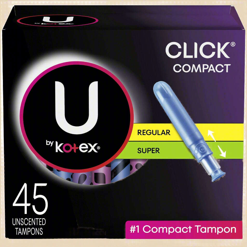 U by Kotex® Click® Compact Multipack Tampons – Regular & Super Absorbency (45 Count) - COLO