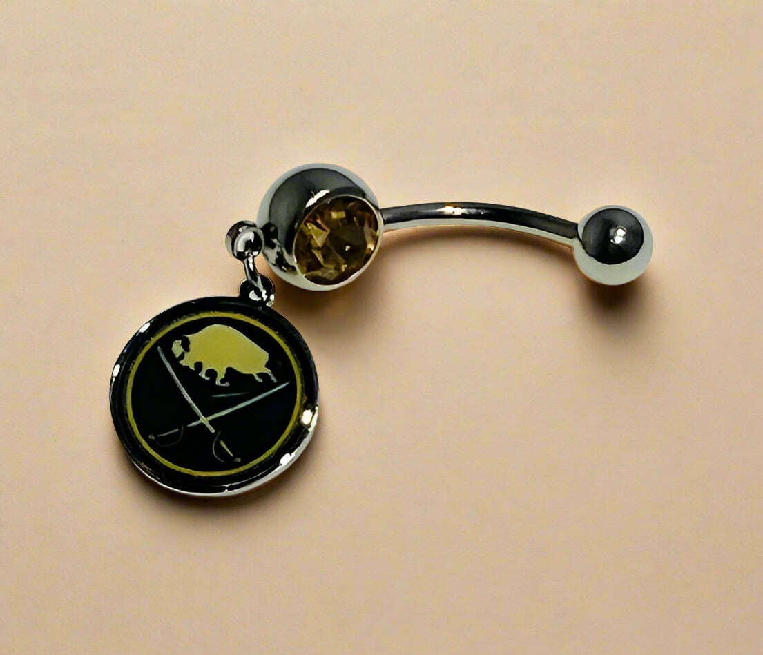 Buffalo Sabres silver stainless steel belly rings - COLO
