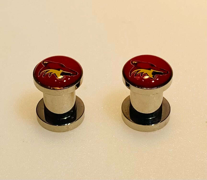 Arizona Coyotes Ear Plug 2G Stainless Steel - COLO