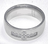 FASHION Diamond TT with Cross Band Ring 11