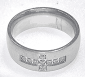 FASHION Diamond TT with Cross Band Ring 11 - COLO