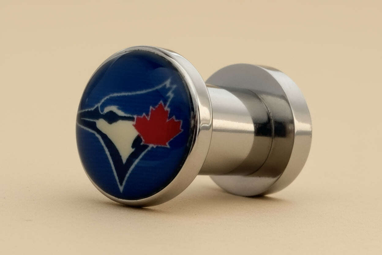 MLB Toronto Blue Jays Screw-Fit 2G (6 mm) Surgical Steel Ear Plugs - COLO