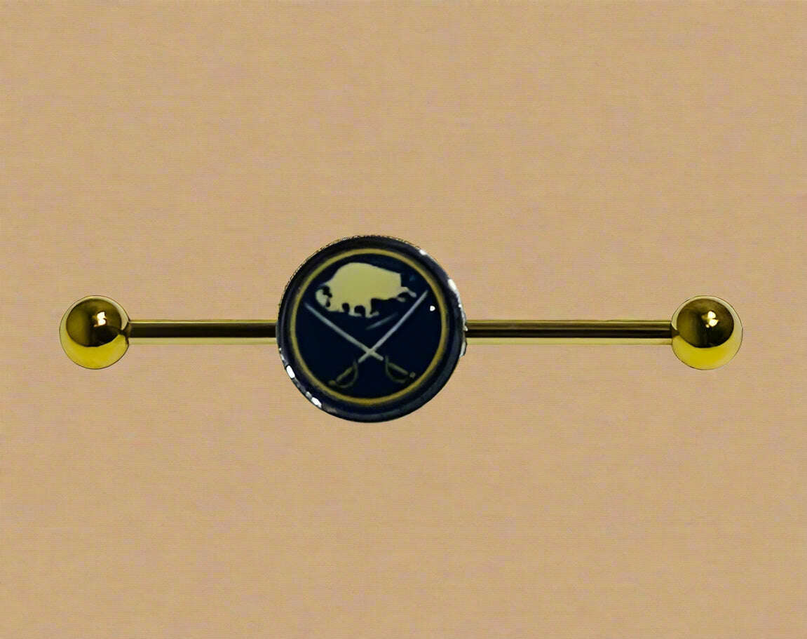 Buffalo Sabres gold stainless steel ear bars - COLO