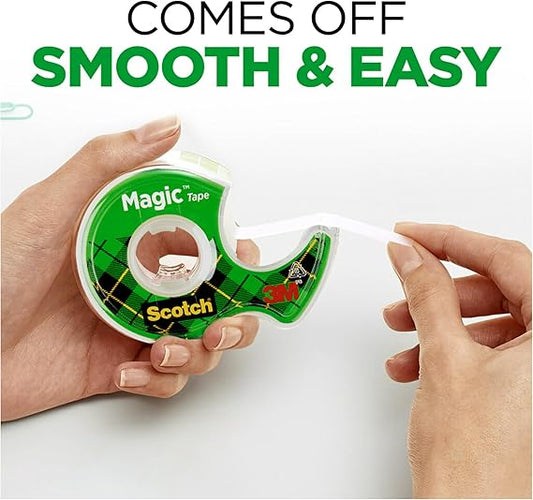 Scotch Magic Tape with Dispenser – 3/4 Inch, Matte Finish, 4 Rolls