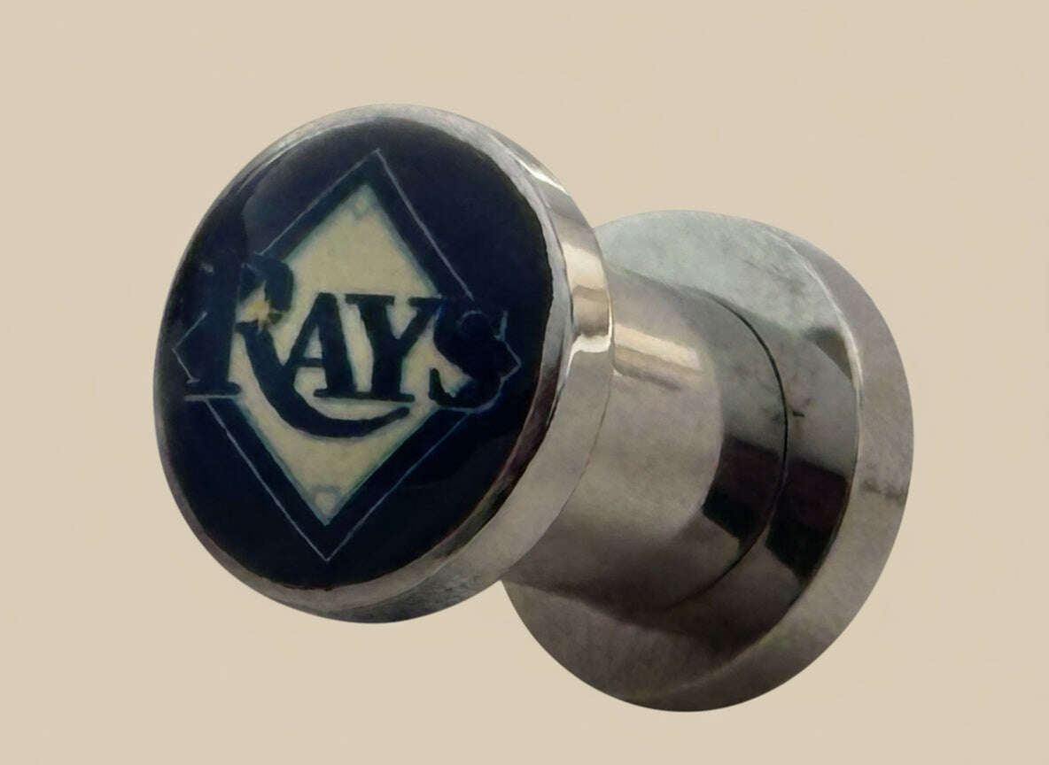 MLB Tampa Bay Rays Screw-On / Fit Surgical Steel 2G Gauge 6Mm Ear Plugs Flesh Tunnels Earlets - COLO