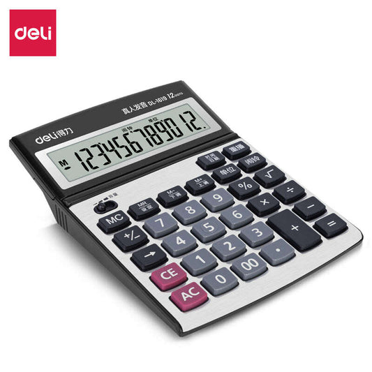 DELI 12-Digit Voice Calculator – Large LCD Office Model 1619 - COLO