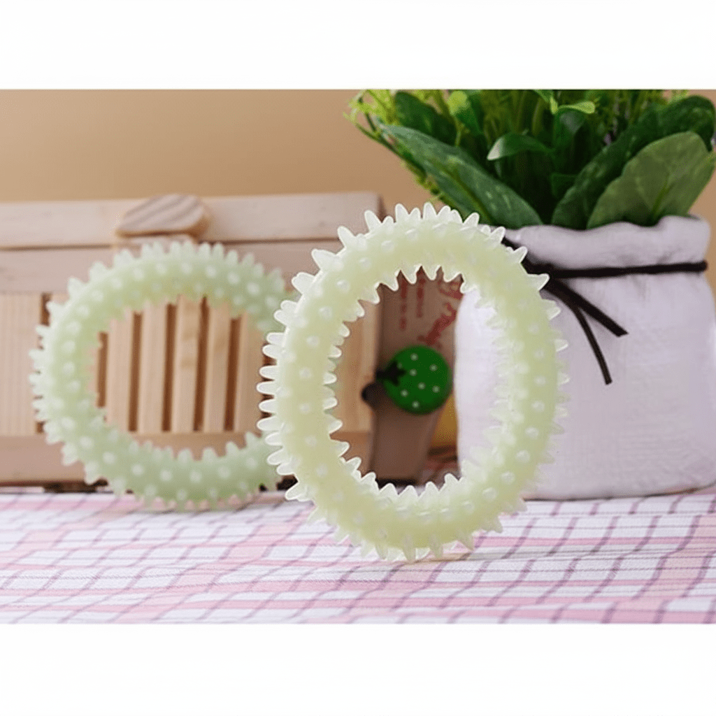 Glow-in-the-Dark Dog Chew Ring – Noctilucous Plastic Teething Toy - COLO
