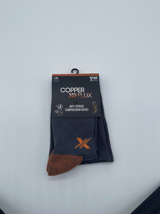 EXTREME FIT COPPER >>>FLUX ANTI-FATIGUE COMPRESSION SOCKS GRAY N ORANGE