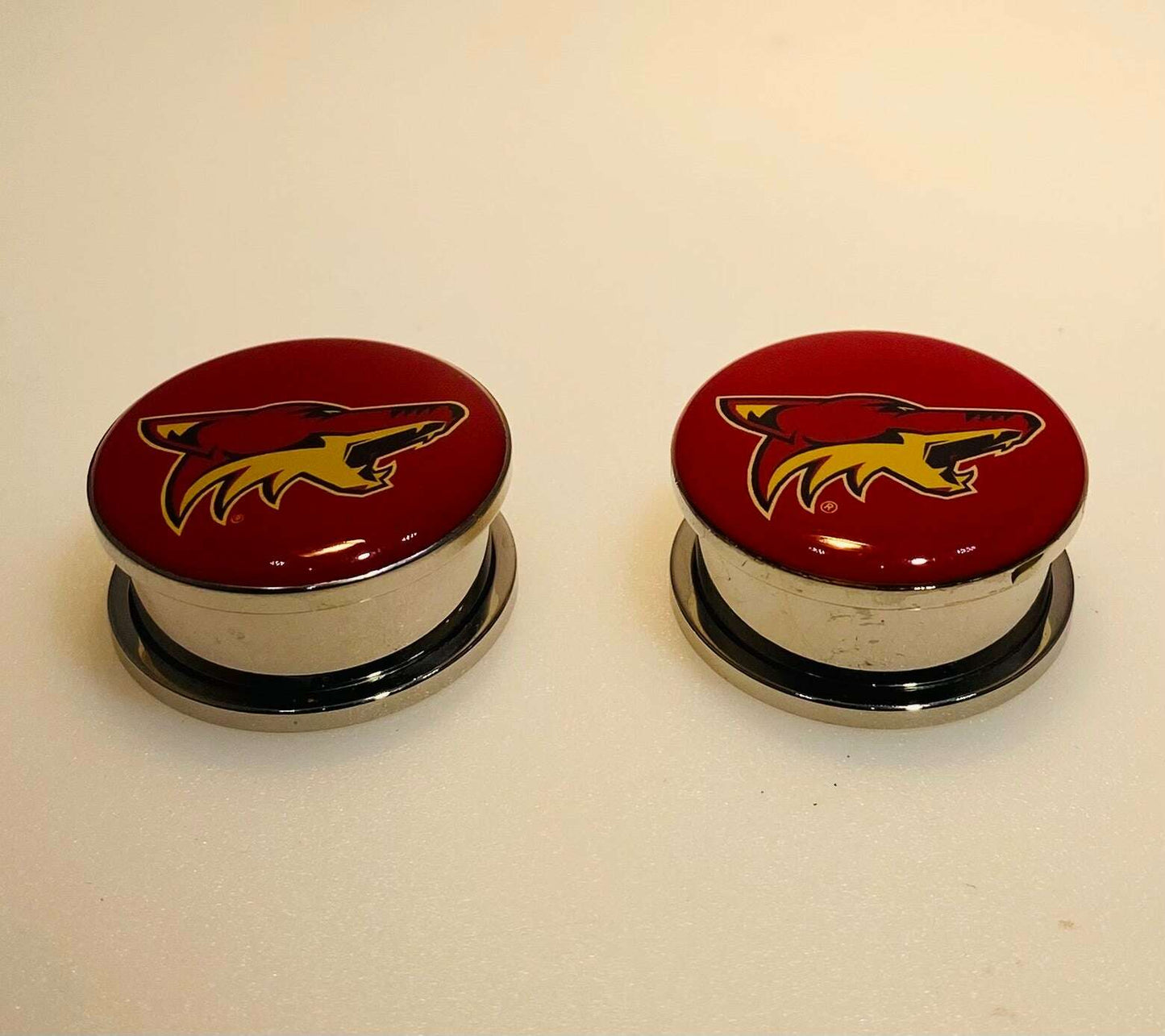 Arizona Coyotes Ear Plug 1" Stainless Steel - COLO