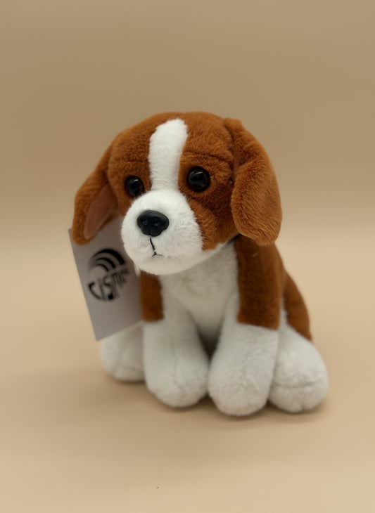 St. Bernard Sitting Plush Toy – Small Cute Puppy Stuffed Animal