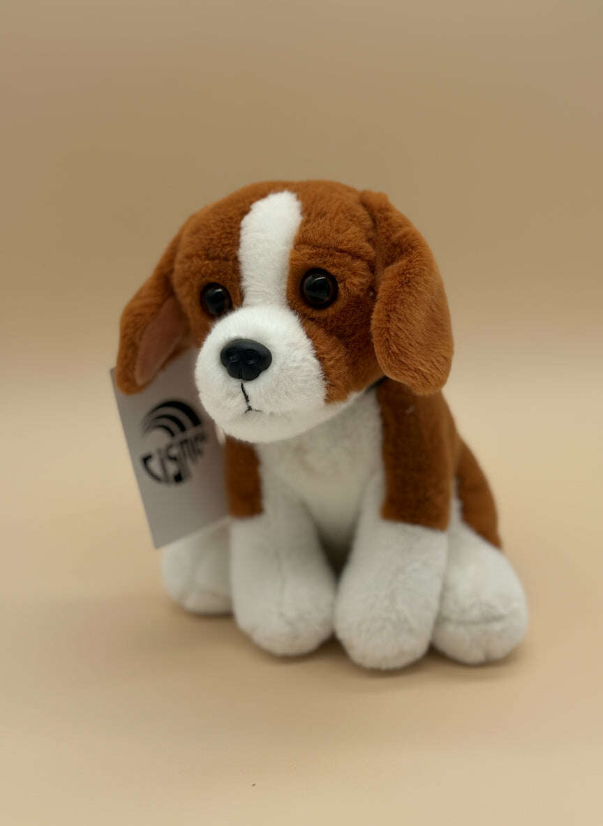St. Bernard Sitting Plush Toy – Small Cute Puppy Stuffed Animal - COLO
