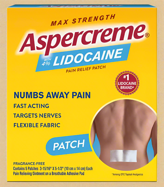 Aspercreme® Max Strength Lidocaine Pain Relief Patch – 5 Count