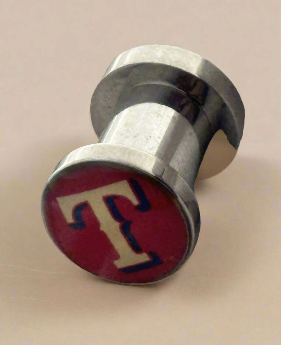 Licensed MLB Texas Rangers Screw-On Surgical Steel 12G Ear Plugs - COLO