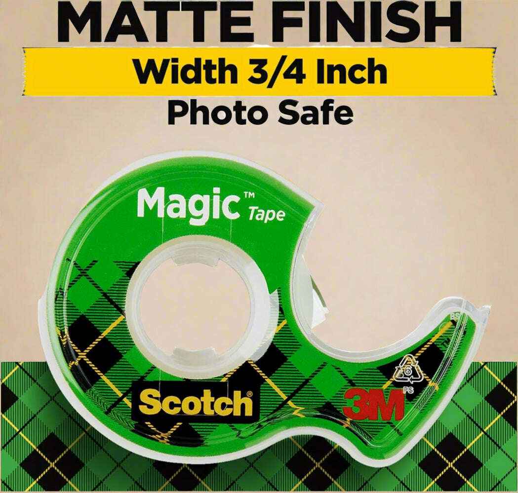 Scotch Magic Tape with Dispenser – 3/4 Inch, Matte Finish, 4 Rolls - COLO