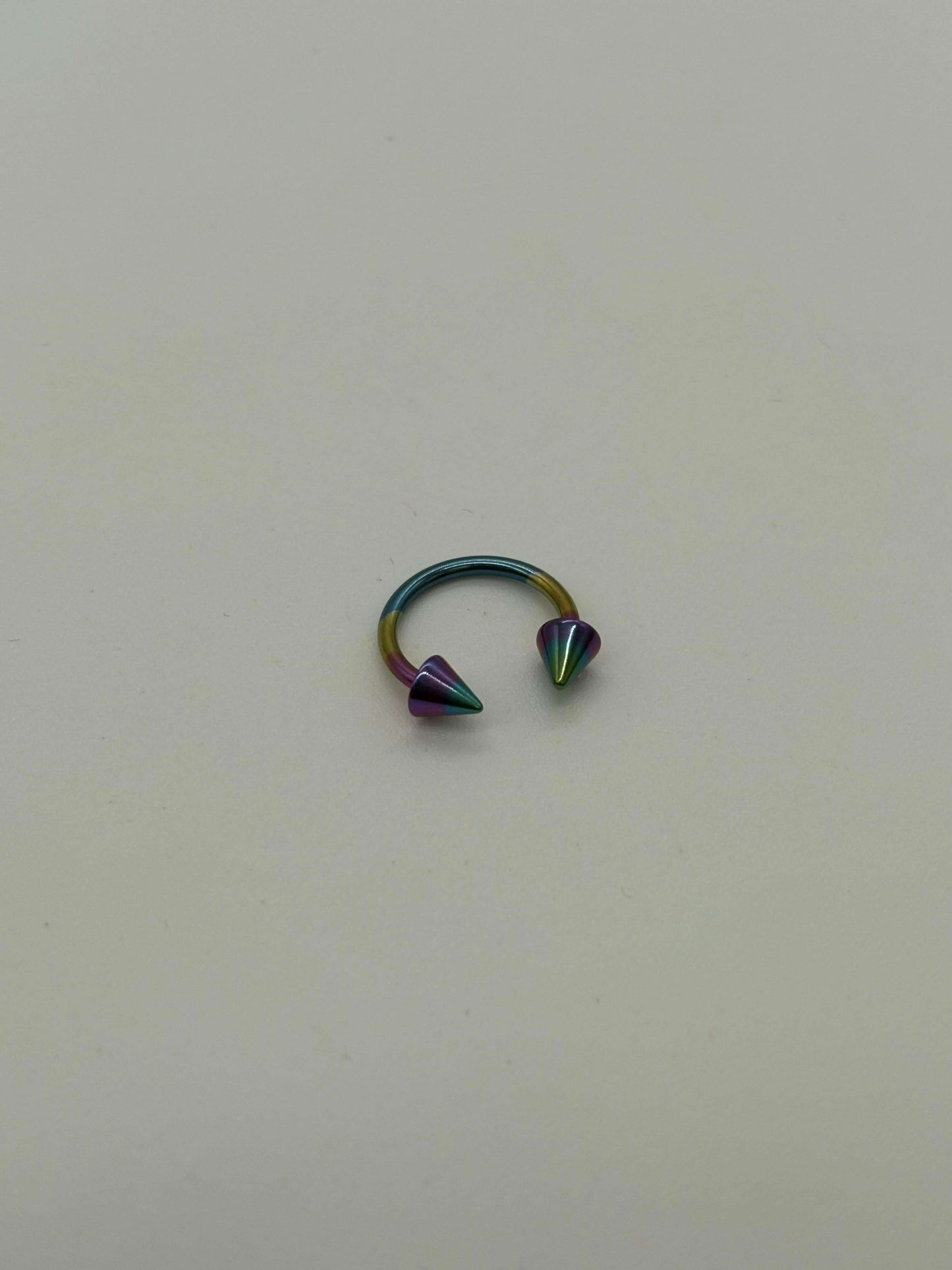 Blue Purple Titanium Horseshoe Piercing Ring – 5mm Cone - COLO