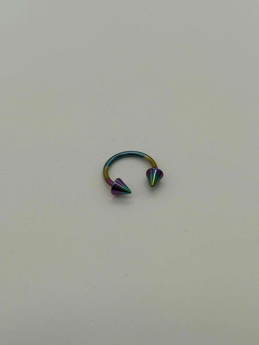 Blue Purple Titanium Horseshoe Piercing Ring – 5mm Cone - COLO