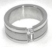 FASHION Crystal Satin and Polish Band Ring 12