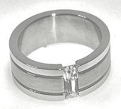 FASHION Crystal Satin and Polish Band Ring 12 - COLO