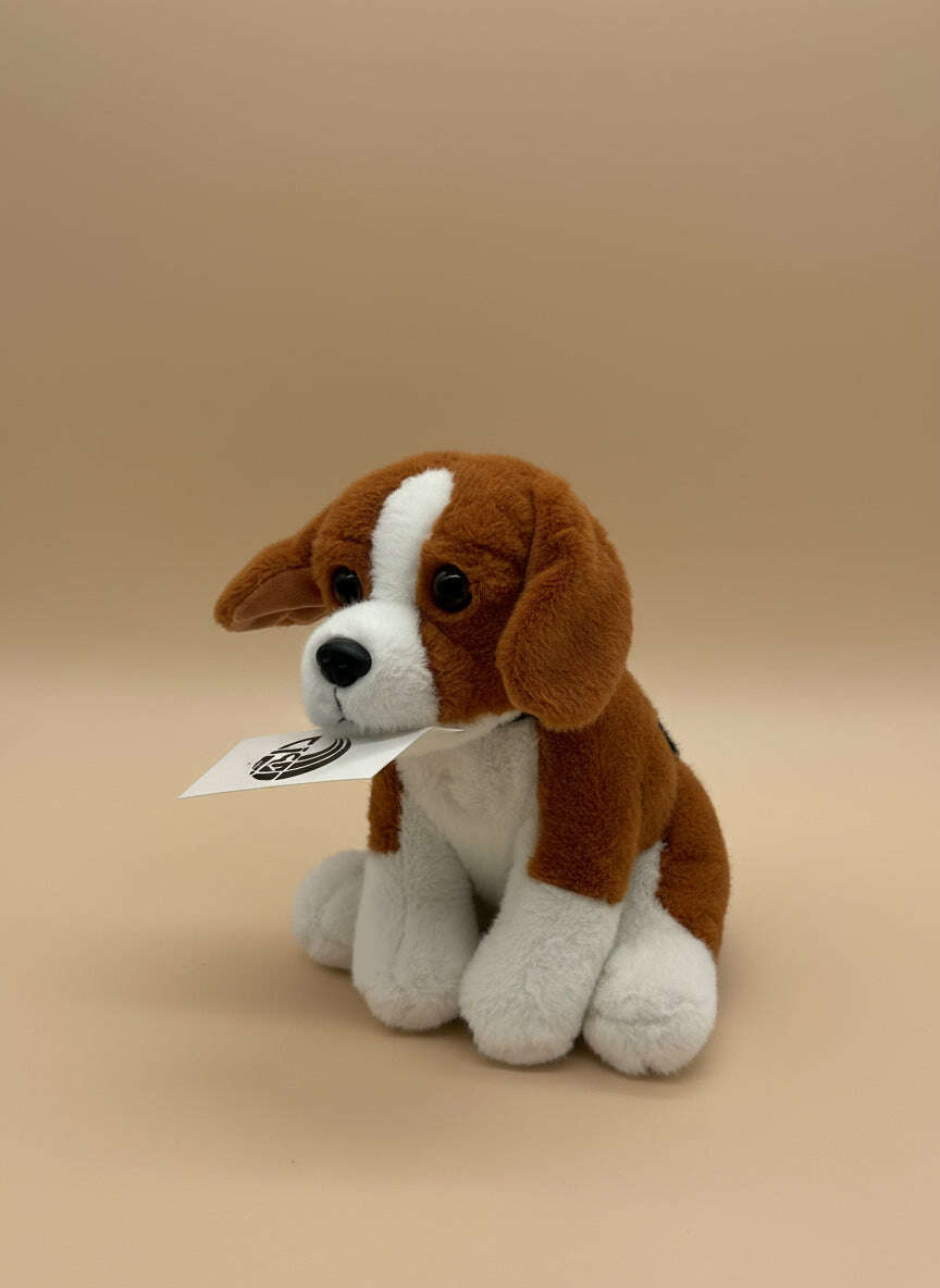 St. Bernard Sitting Plush Toy – Small Cute Puppy Stuffed Animal - COLO