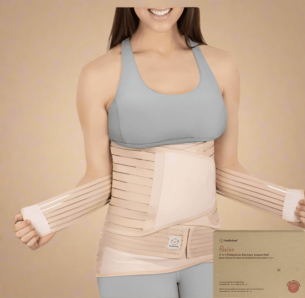 KeaBabies Revive 3-in-1 Postpartum Recovery Support Belt - Classic Ivory (M/L) - COLO