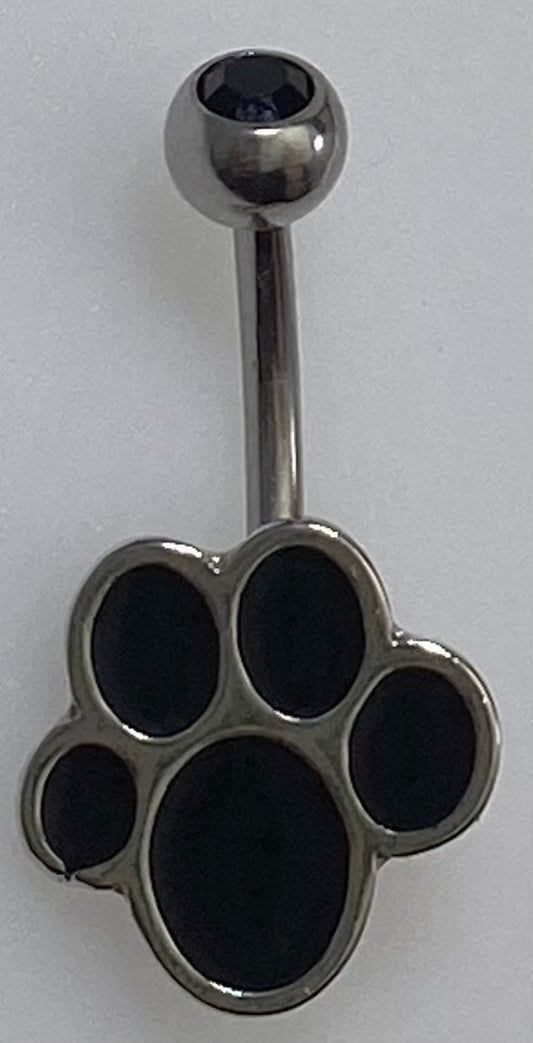 Garfield Black Paw Belly Ring