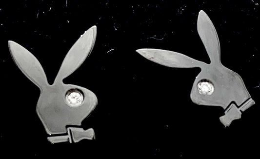 Playboy Bunny Stud Earrings – Stainless Steel with Crystal Accent - COLO